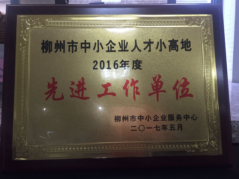 柳州市中小企業(yè)人才小高地先進工作單位